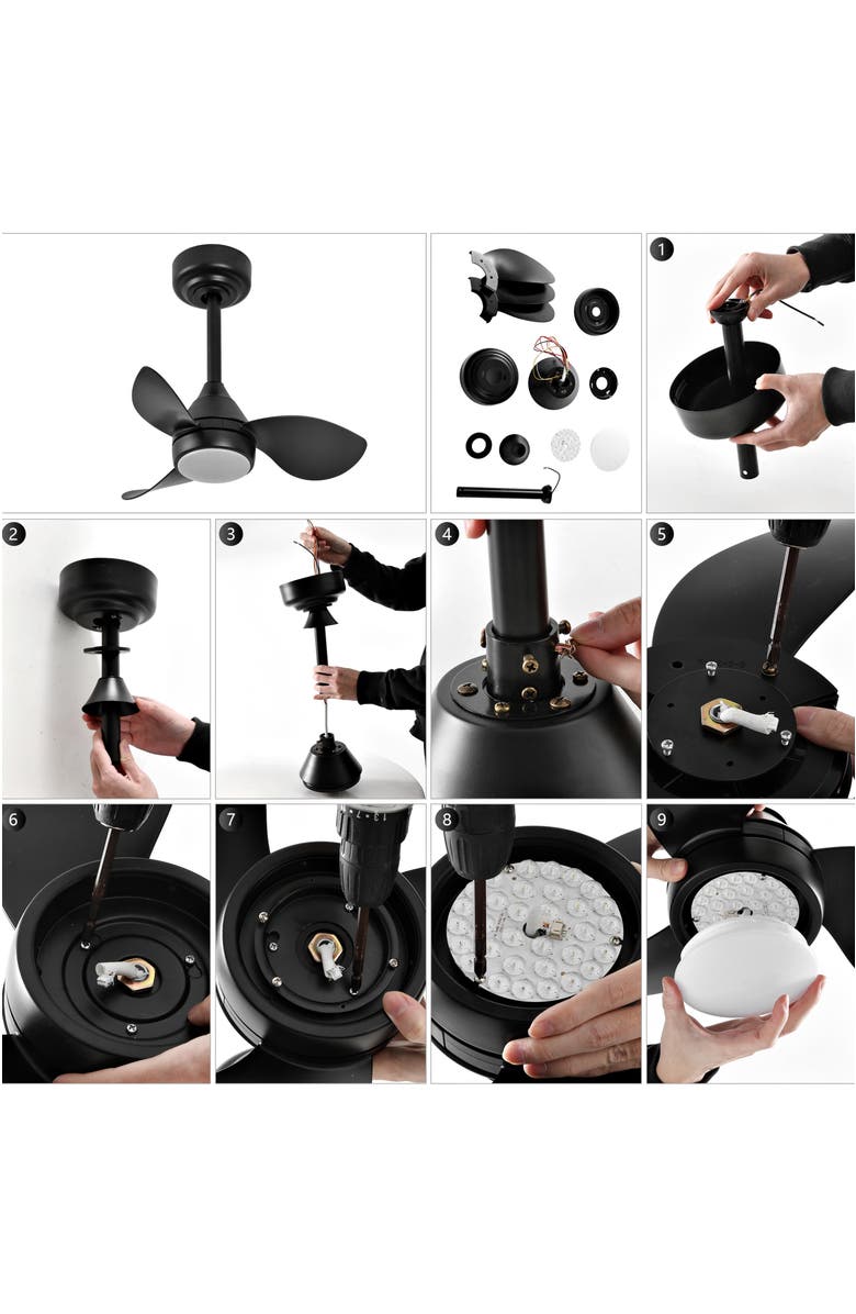 Oval Air Albini 22" Smart LED Ceiling Fan, 6-Speed, Dimmable, App & Remote Control, Alternate, color,