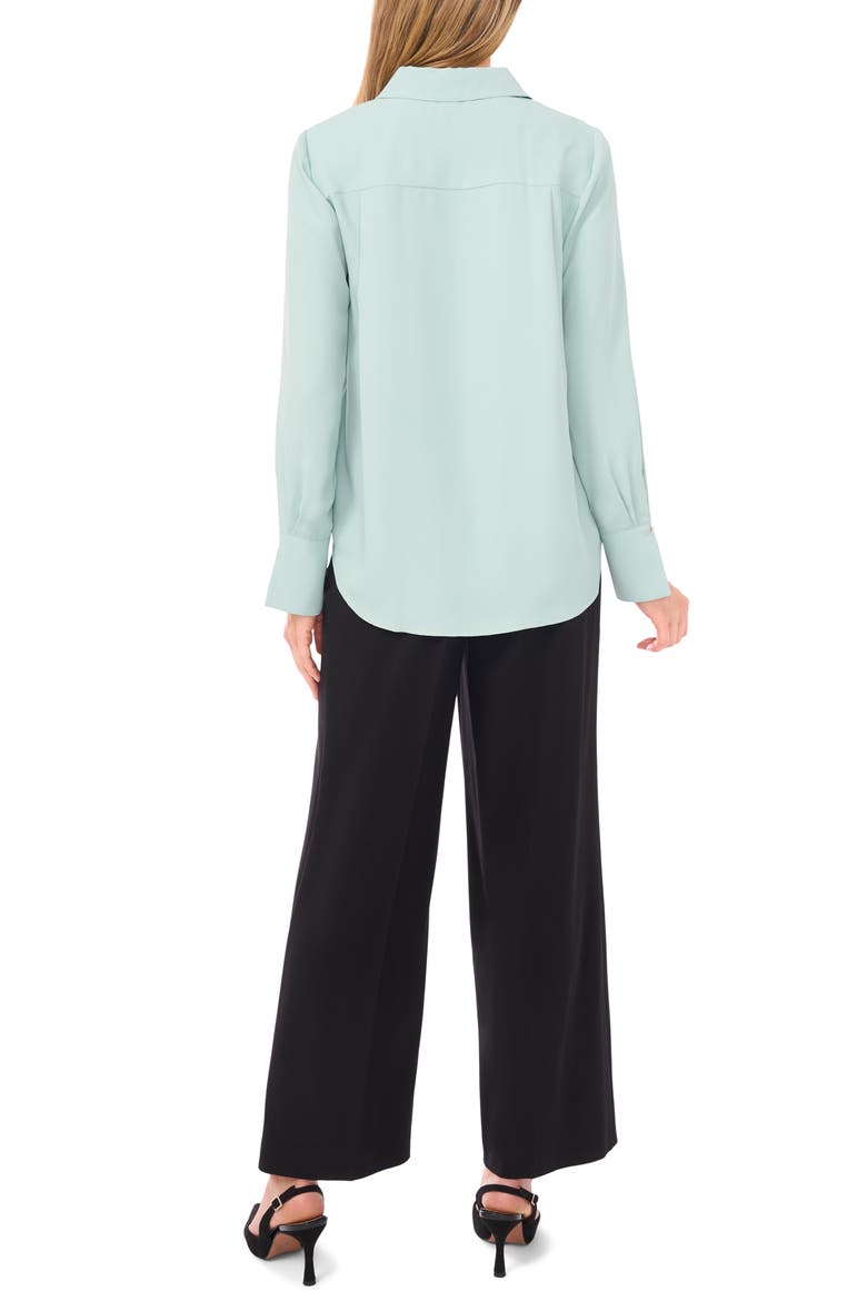 Split Cuff Button-Up Top, Alternate, color, AQUA MALIGNE