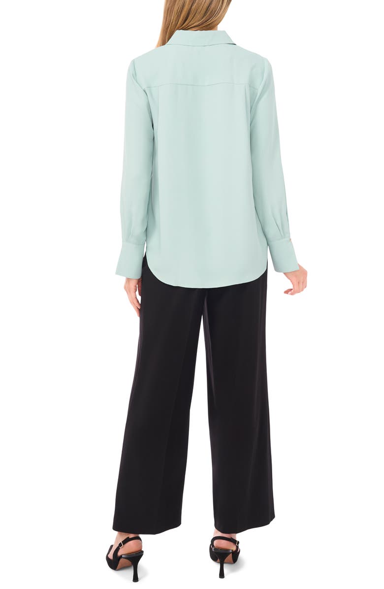 Halogen<sup>®</sup> Split Cuff Button-Up Top, Alternate, color, Aqua Maligne