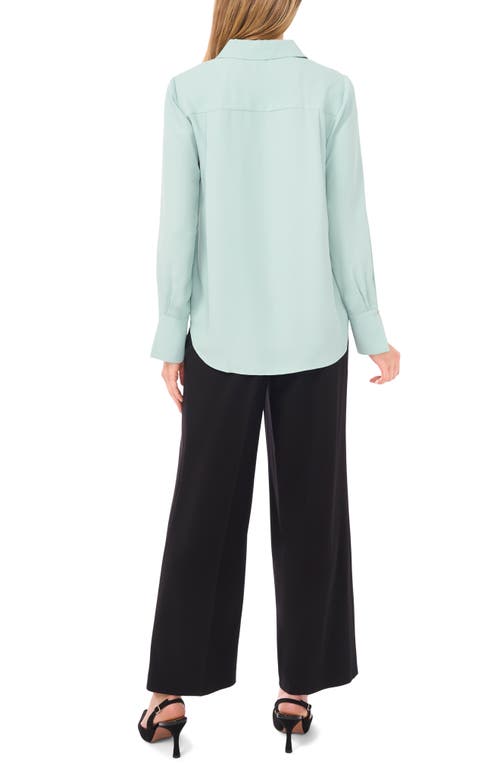Halogenr Halogen(r) Split Cuff Button-up Top In Blue