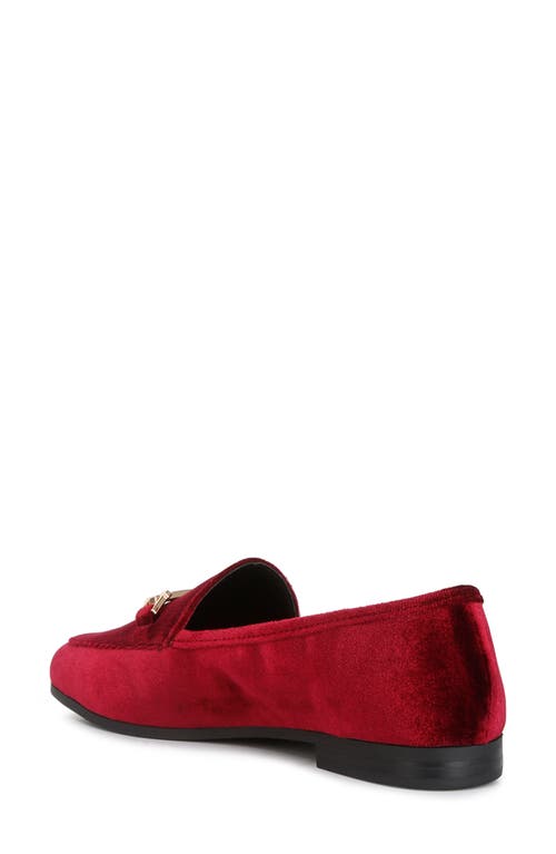Shop London Rag Evelio Horsebit Velvet Loafer In Burgundy