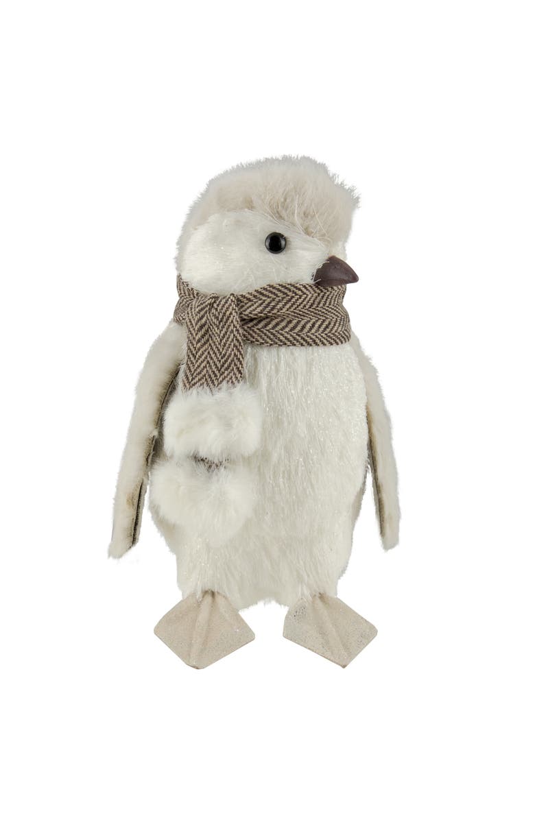 Northlight Sisal Penguin with Scarf Christmas Figure - 8", Main, color, Ivory