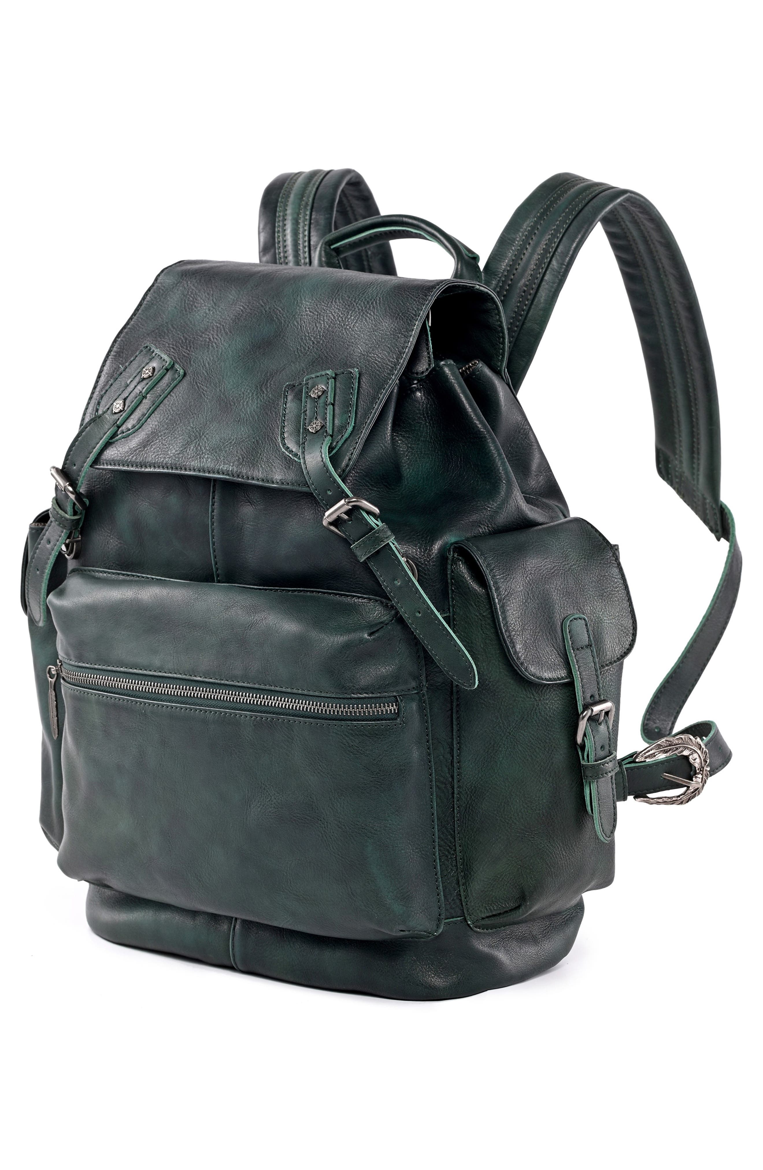 OLD TREND Bryan Leather Backpack, Alternate, color, Vintage Green
