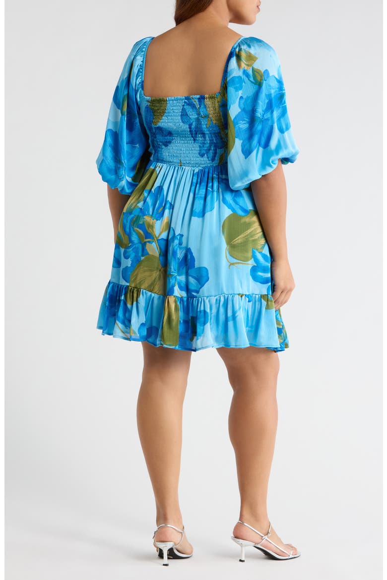 Neiva Floral Evy Sweetheart Minidress, Alternate, color, BLUE-GREEN