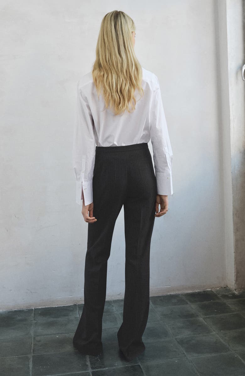 MANGO Pinstripe Suit Trousers, Alternate, color, Dark Heather Grey