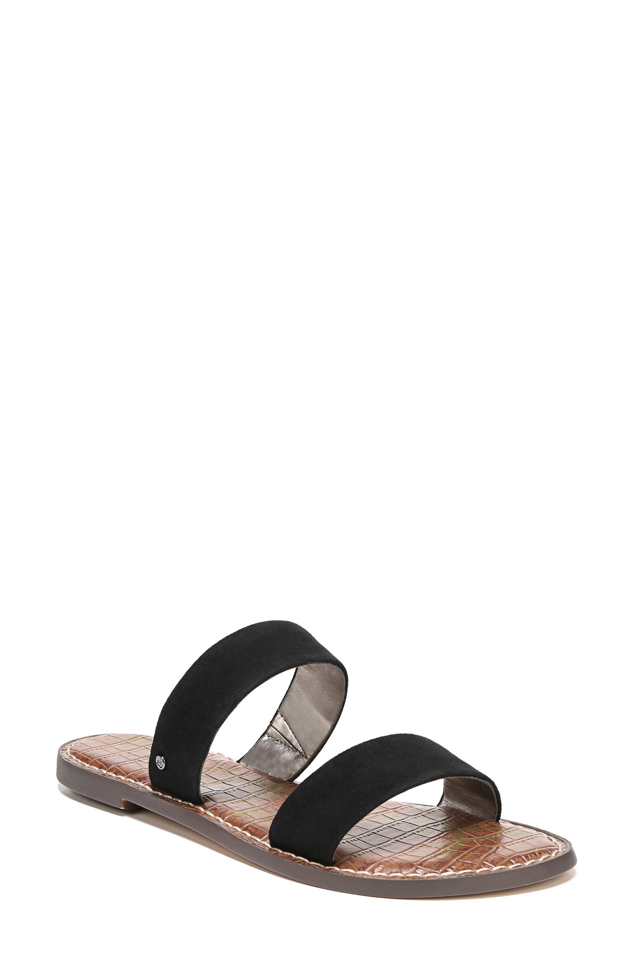 Gala Two Strap Slide Sandal, Main, color, BLACK SUEDE