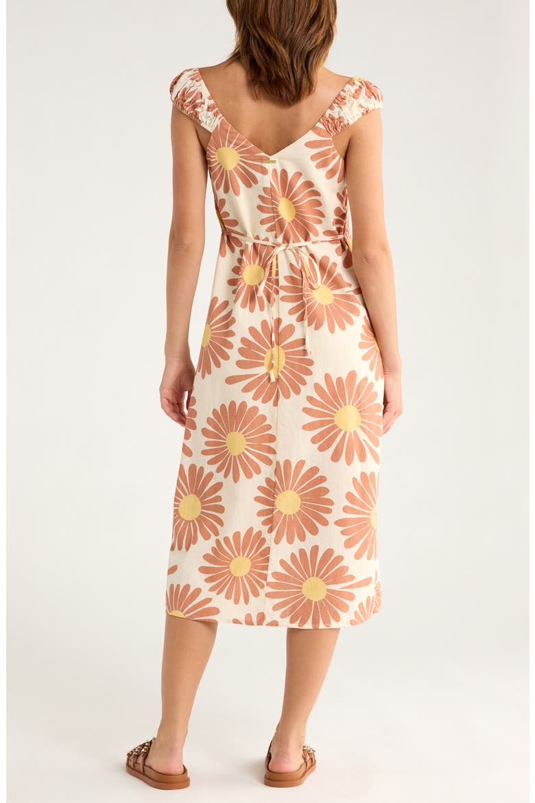 Shine On Floral Print Midi Dress, Alternate, color, WHITECAP