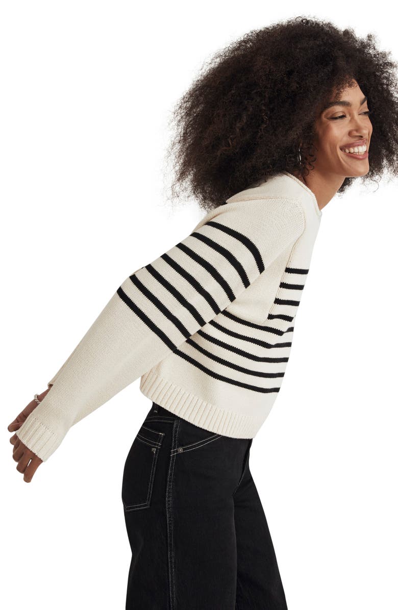 Madewell Stripe Roll Neck Pullover Sweater, Alternate, color, 
