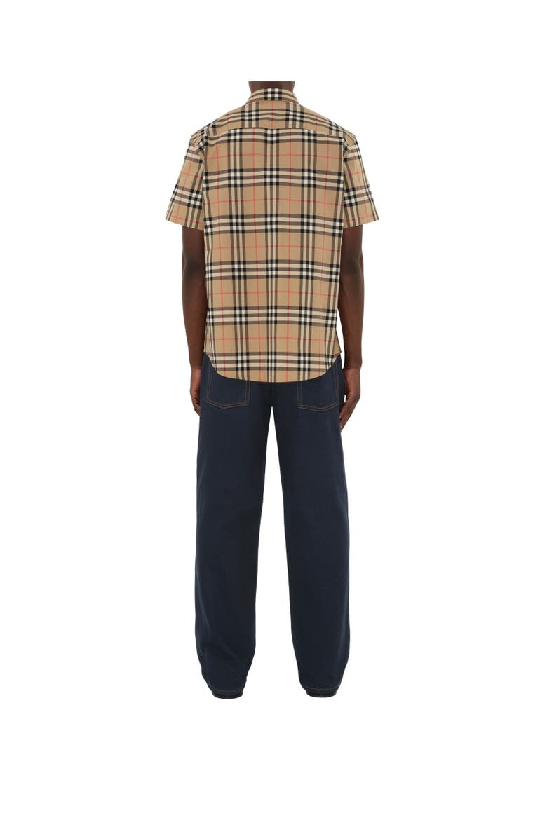 Classic Fit Check Cotton Shirt, Alternate, color, Archive beige