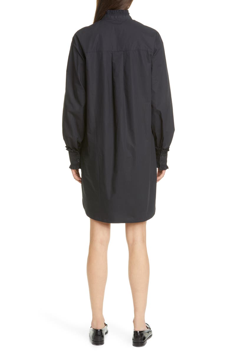 Birgitte Herskind Lady Tunika Ruffle Long Sleeve Poplin Shirtdress, Alternate, color, 