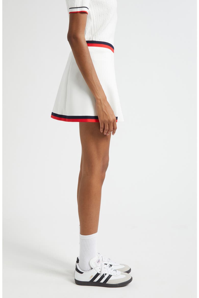 Mila Logo Detail Miniskirt, Alternate, color, WHITE/ NAVY/ FIRE RED