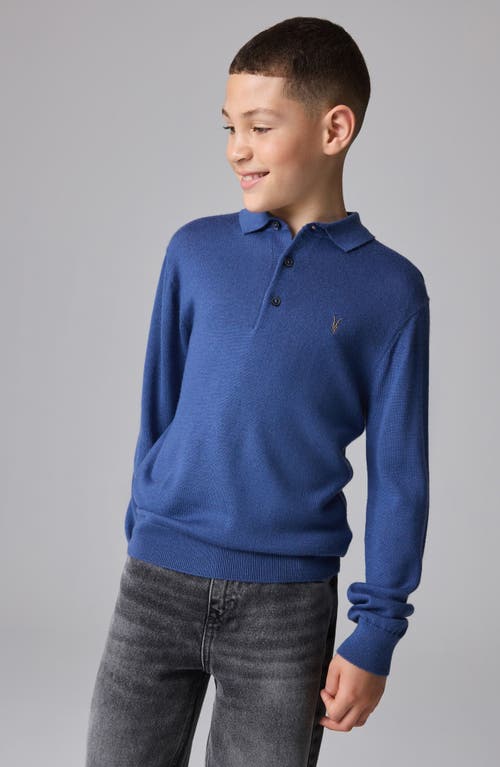 Smallsaints By Allsaints Kids' Long Sleeve Wool Blend Polo Sweater In Navy