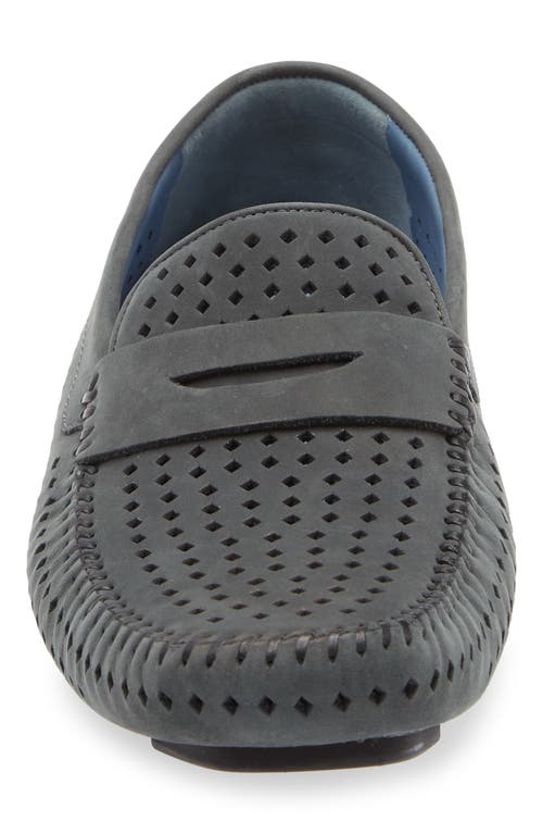 Robert Zur Flyer Perforated Driving Shoe In Slate