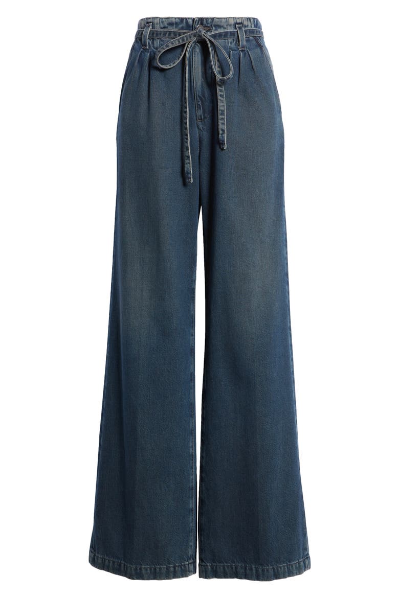 Deven High Waist Drawstring Wide Leg Nonstretch Jeans, Alternate, color, KING STREET