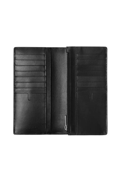Burberry Embossed Check Continental Wallet In Black