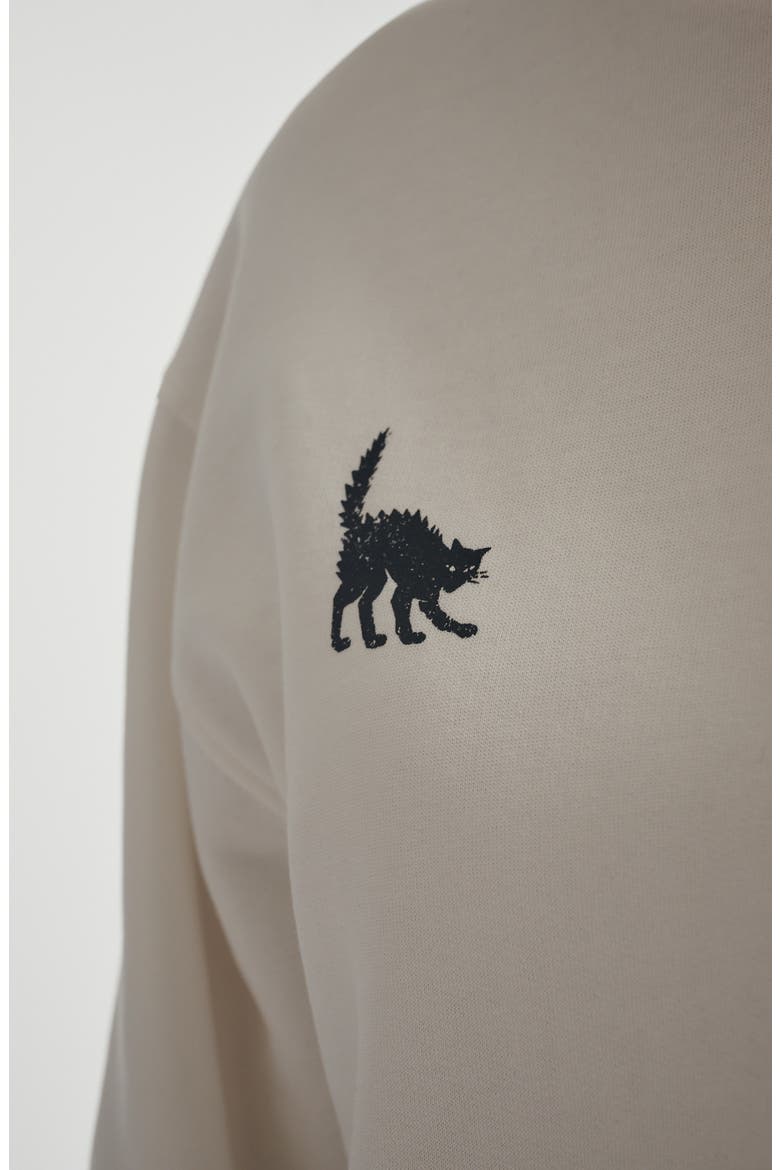 Relaxed Graphic Sweatshirt, Alternate, color, ANTIQUE WHITE