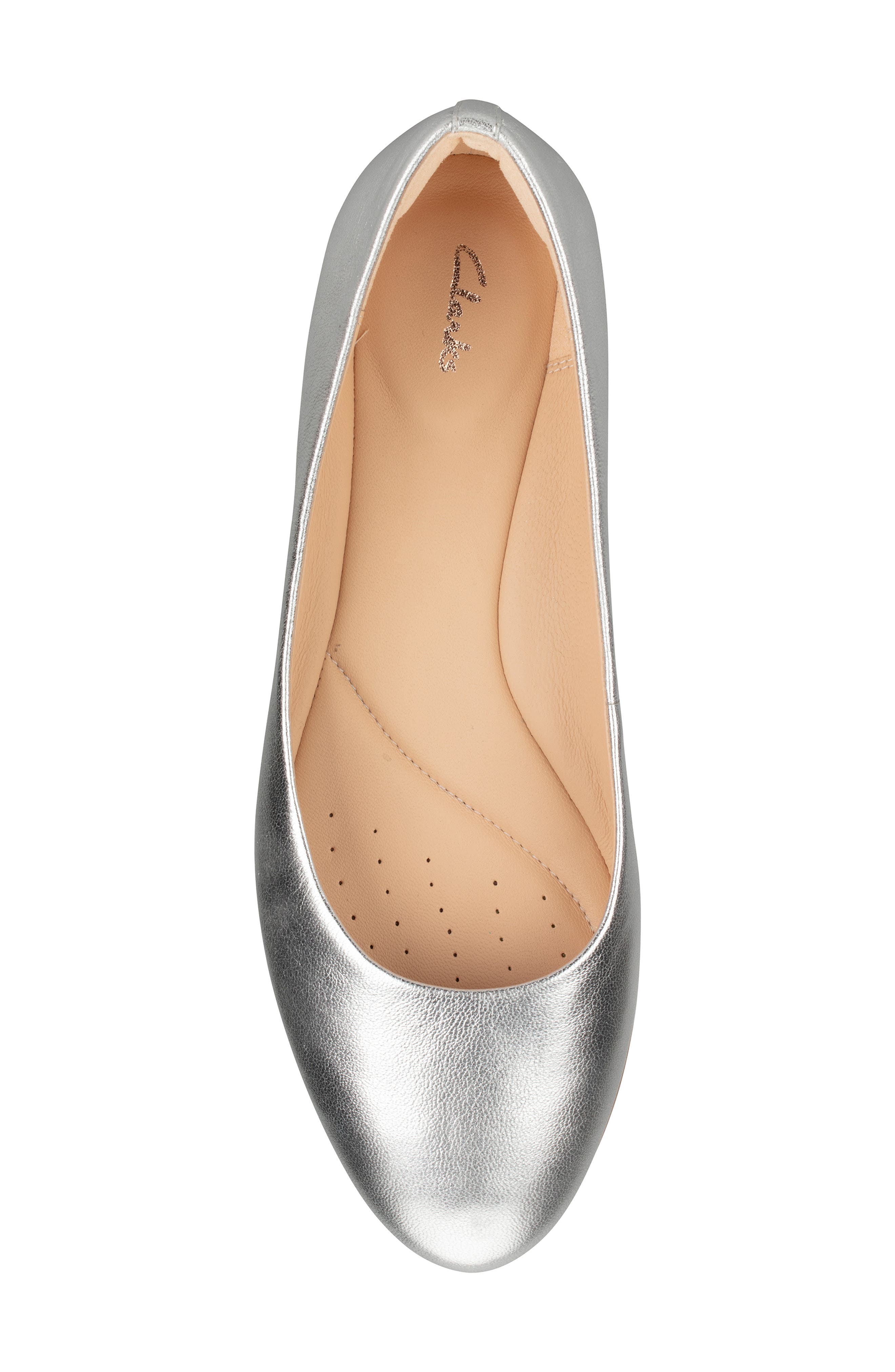 Grace Piper Ballet Flat, Alternate, color, SILVER METALLIC LEATHER