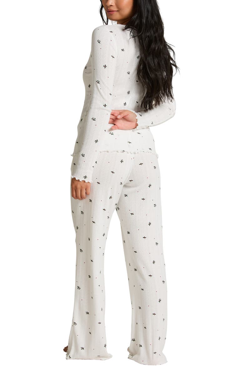 Pointelle Pyjama Set, Alternate, color, White Mistletoe