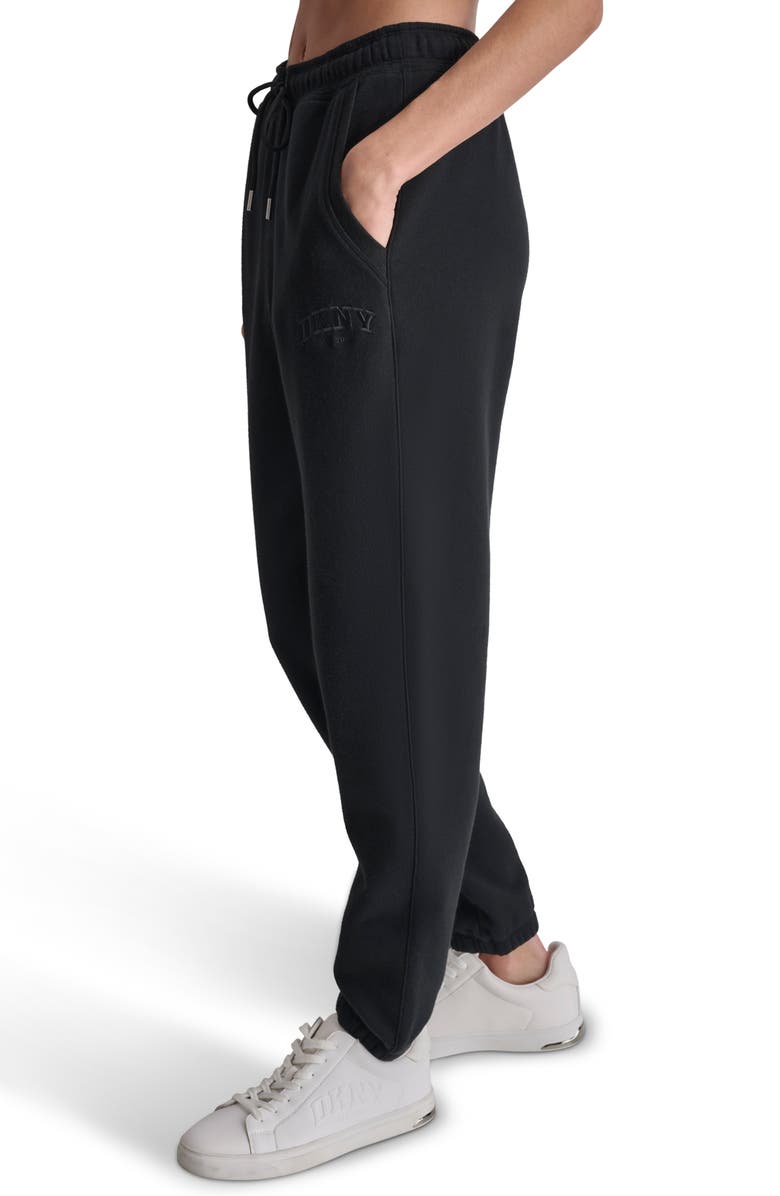 DKNY Varsity Embroidered Logo Relaxed Fit Fleece Joggers, Alternate, color,