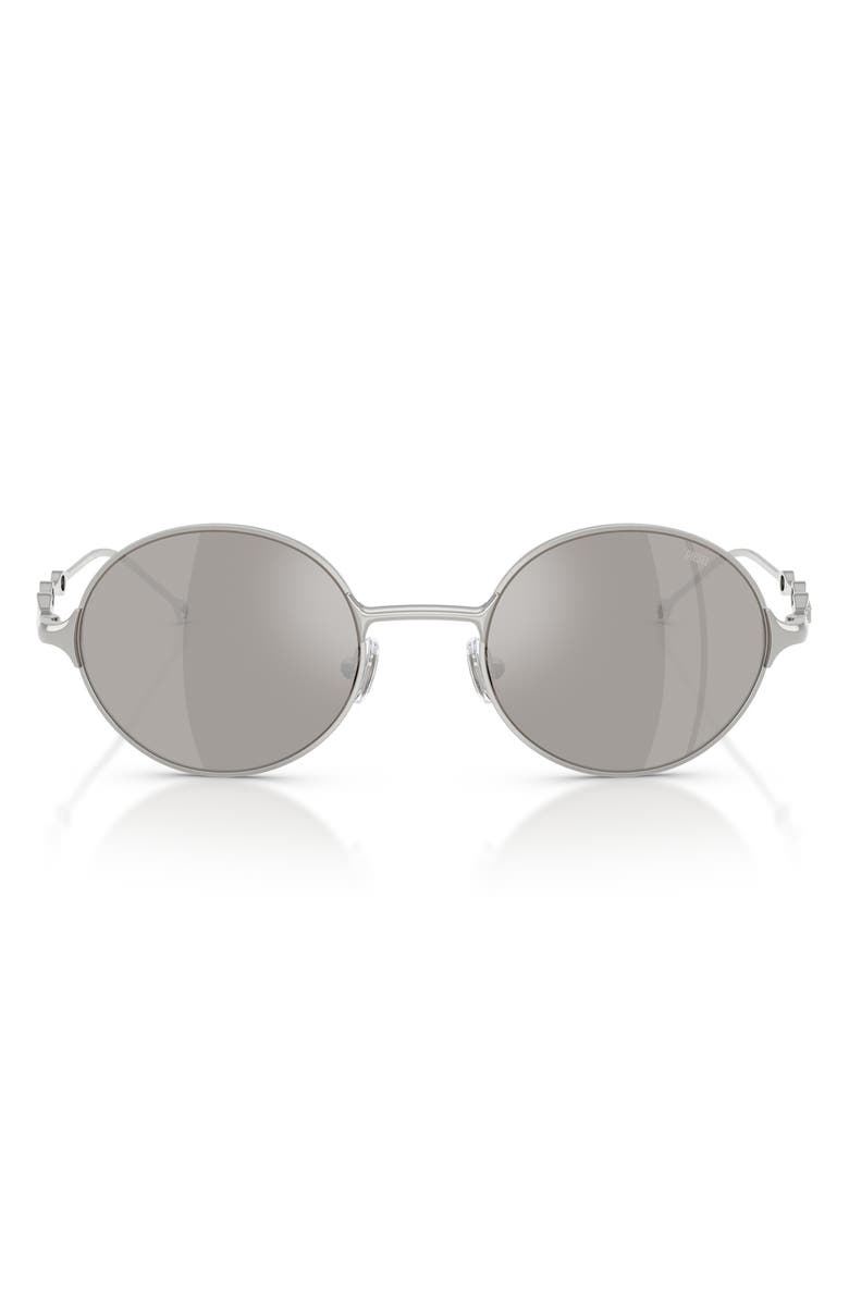 DIESEL<sup>®</sup> 49mm Small Round Sunglasses, Main, color, Shiny Silver / Mirror Silver