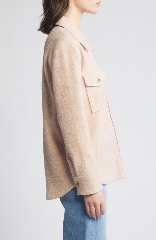 Faherty Holden High Pile Fleece Jacket In Peach Whip