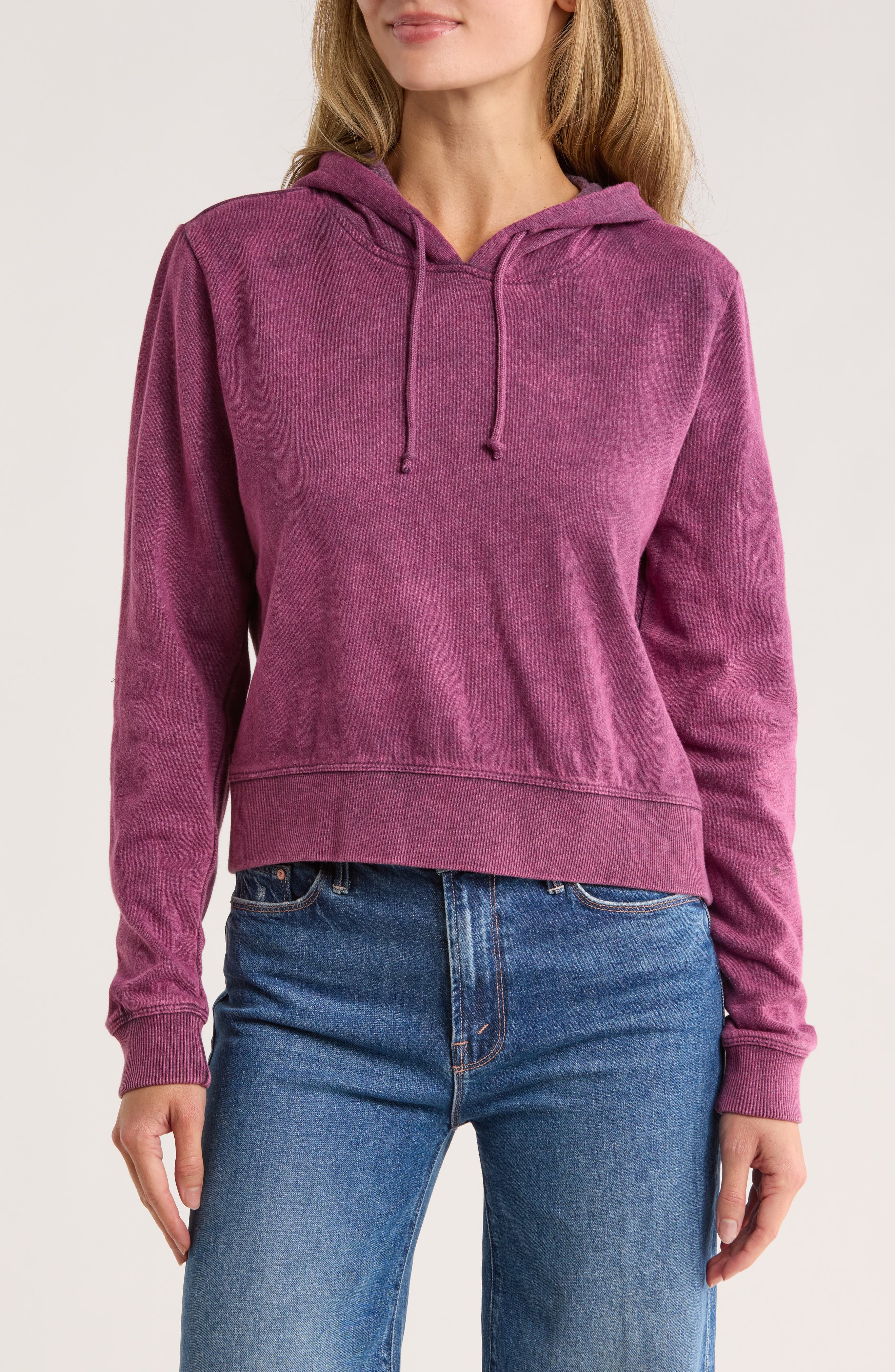 Threads 4 Thought Rose Mineral Wash Crop Hoodie