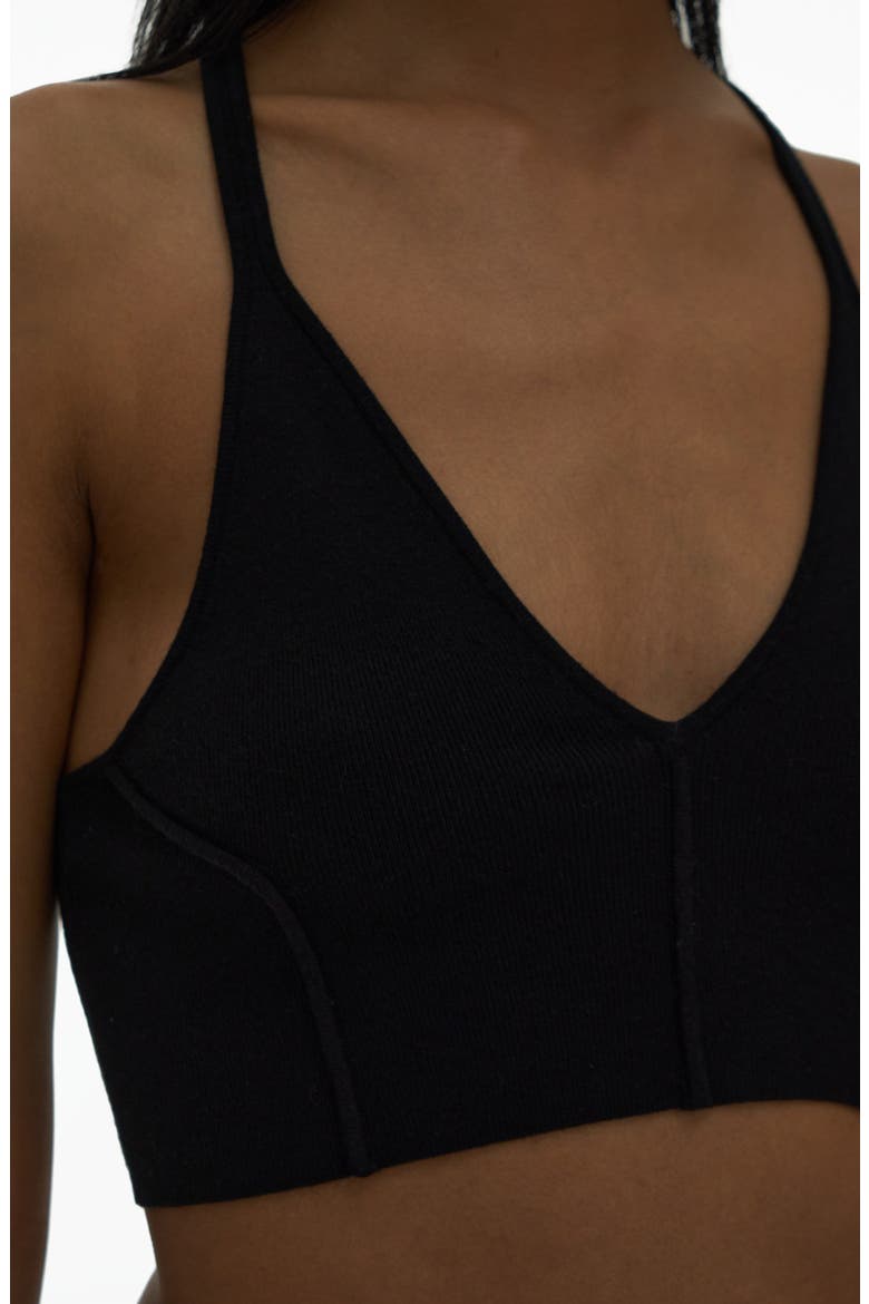 Micro Bond Rib Racerback Bra Top, Alternate, color, BLACK