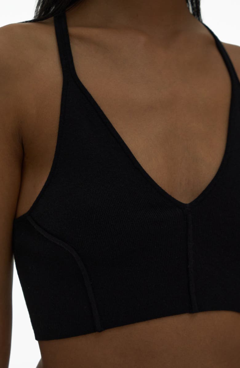 Helmut Lang Micro Bond Rib Racerback Bra Top, Alternate, color, 