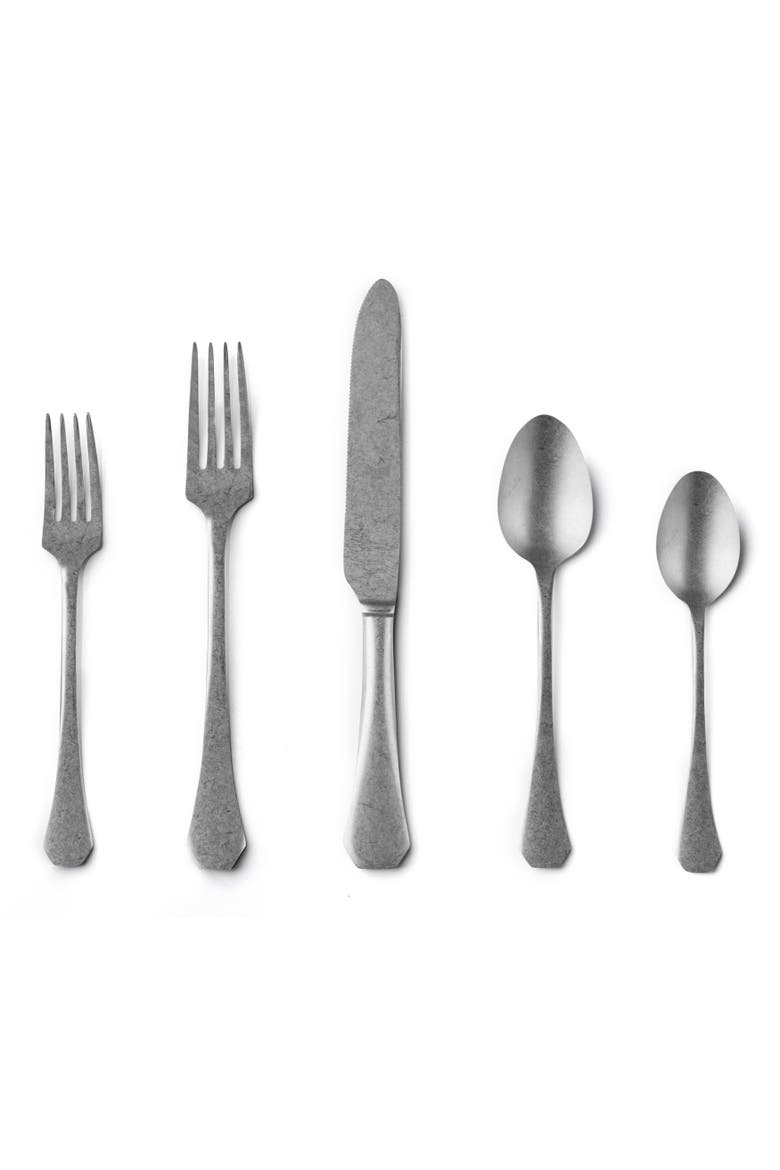 Moretto Pewter Flatware  Set - 5 Pieces, Main, color, Pewter