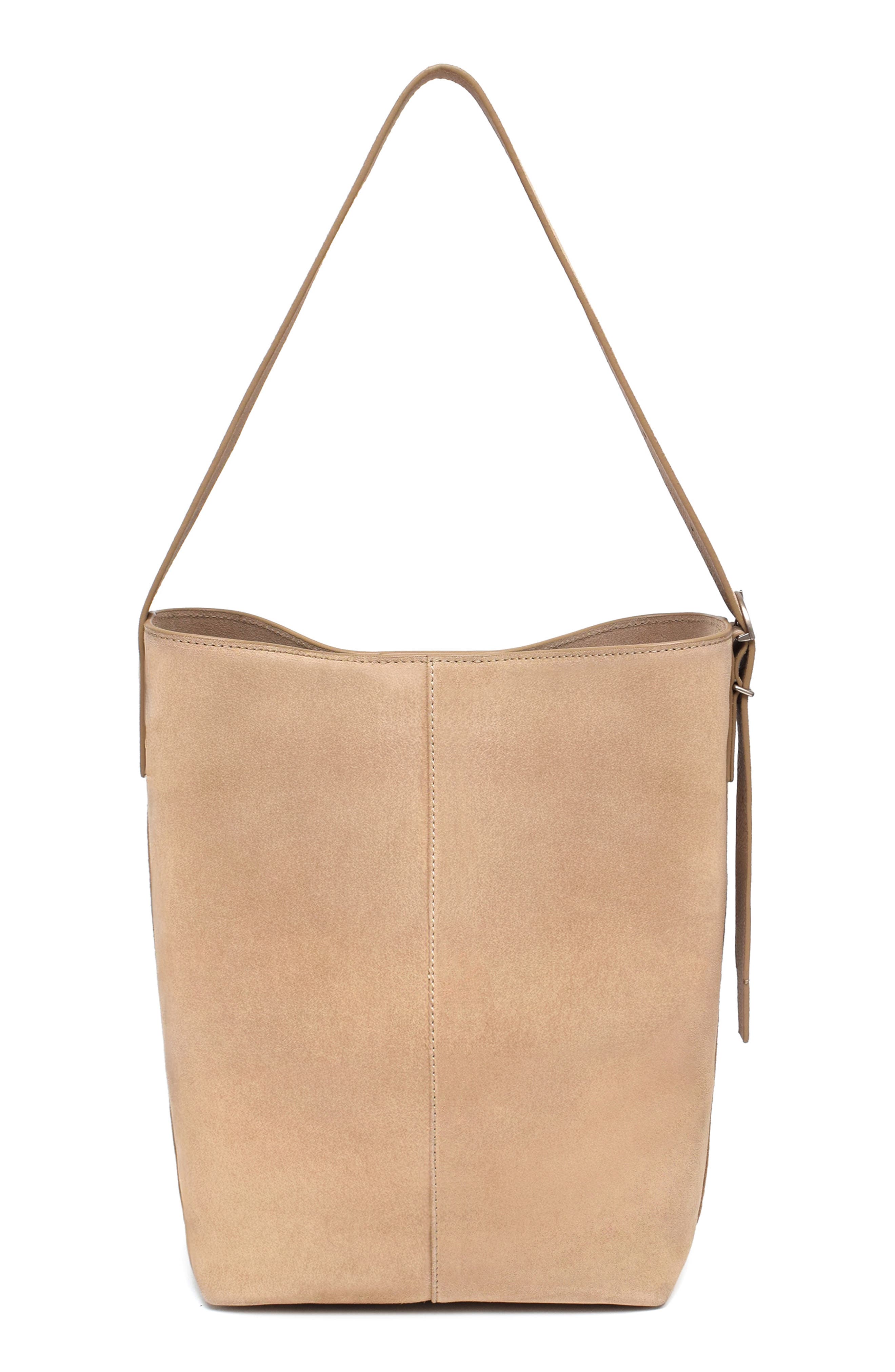 Thacker Jayden Large Suede Bucket Bag, Alternate, color, Nutmeg