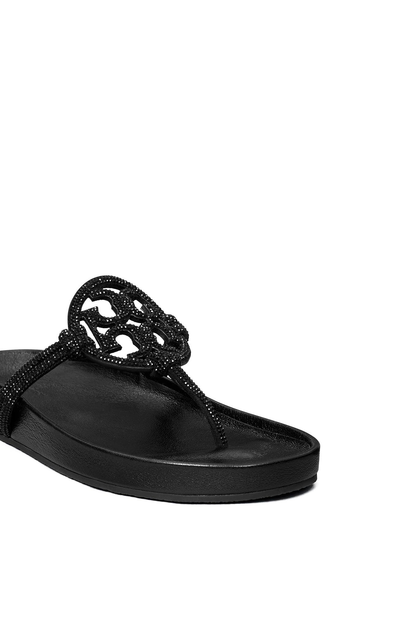 Tory Burch Miller Cloud Knotted Pavé Sandal, Alternate, color, Perfect Black