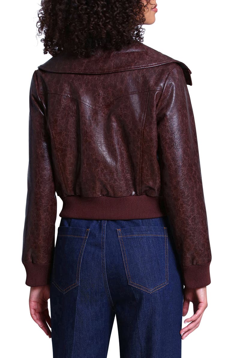 Avec Les Filles Faux-Ever Leather<sup>™</sup> Crop Bomber Jacket, Alternate, color, 