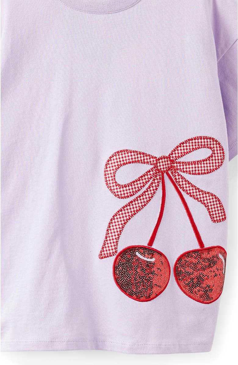 Cotton On Kids Kid
s Livvy Lux Short Sleeve Tee, Alternate, color, Vintage Lilac Cherry Bow