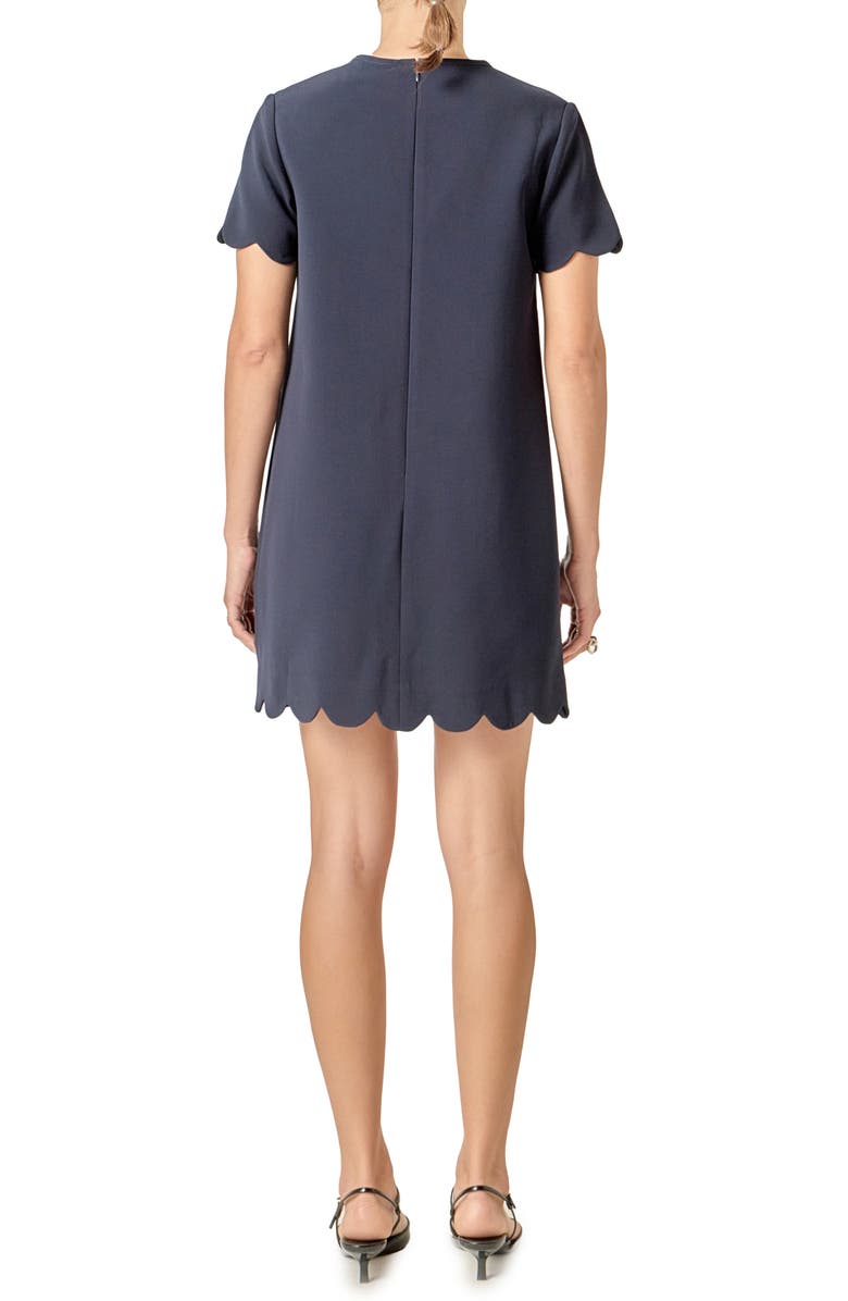 English Factory Scallop Minidress, Alternate, color, Navy