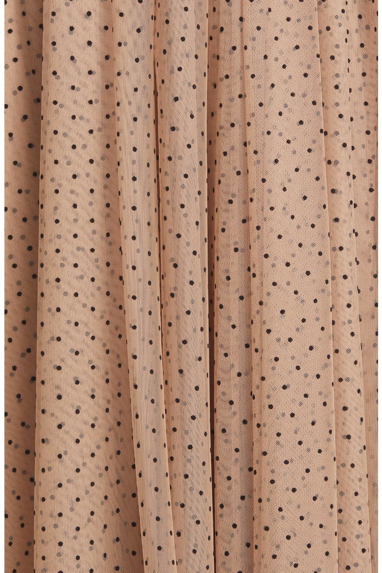 Poppy Dot Flocked Tulle Skirt, Alternate, color, NUDE/ BLACK DOT