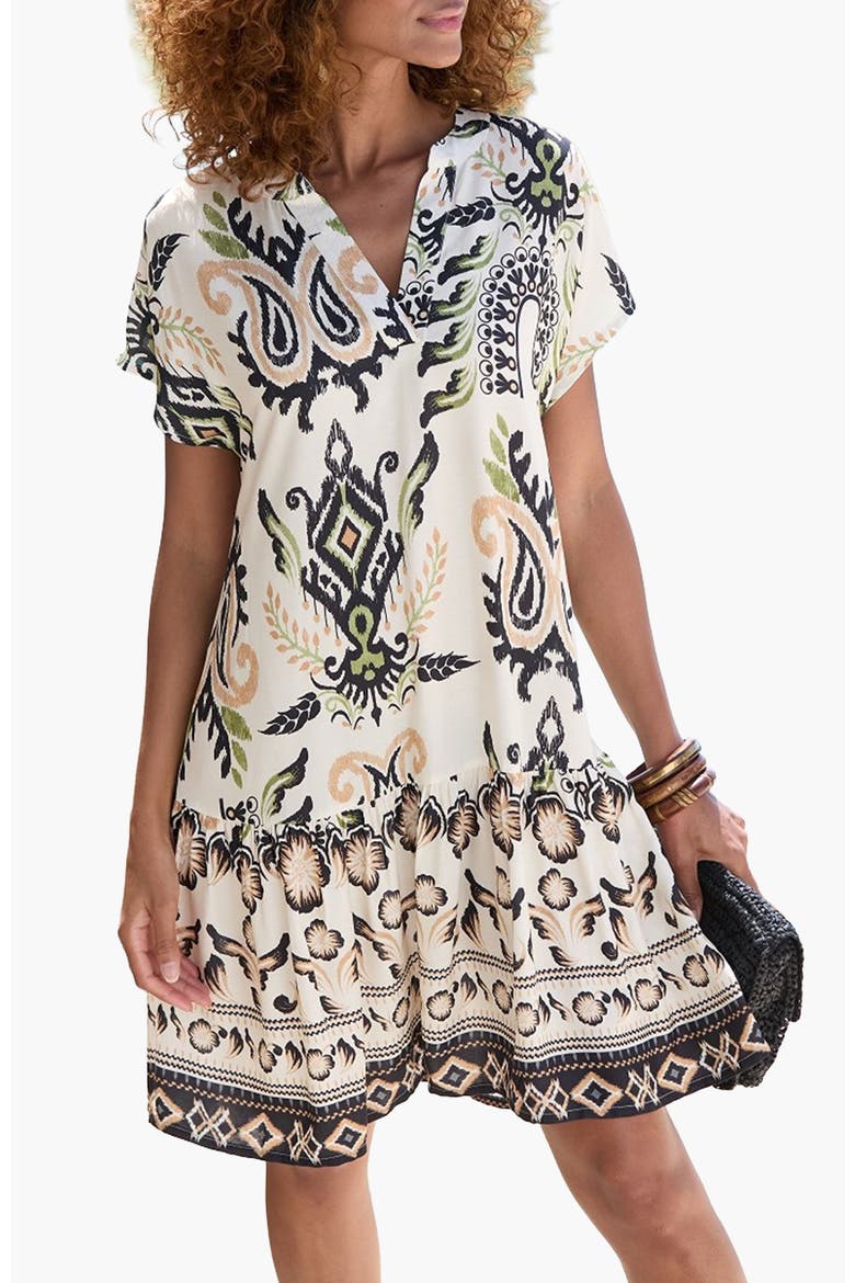 Women's Flounce Hem Shift Dress, Main, color, Sand Khaki