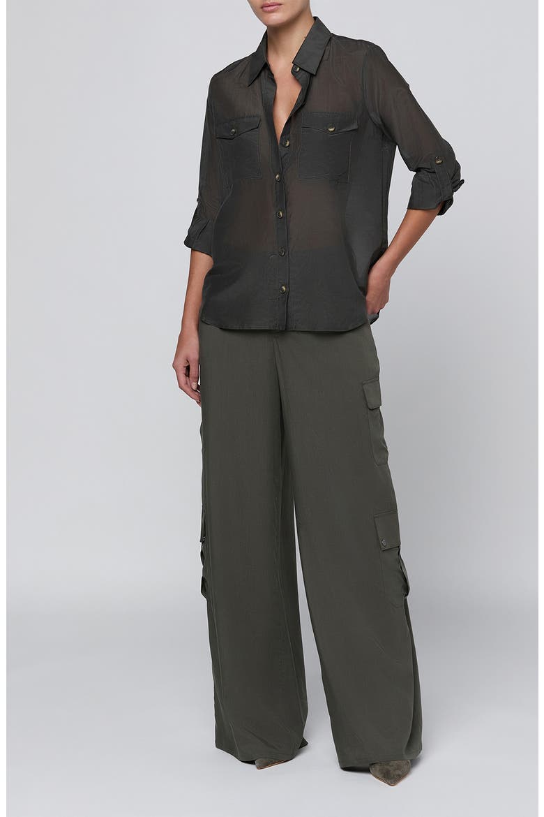 Pearson Cotton and Silk Shirt, Alternate, color, ASH OLIVE