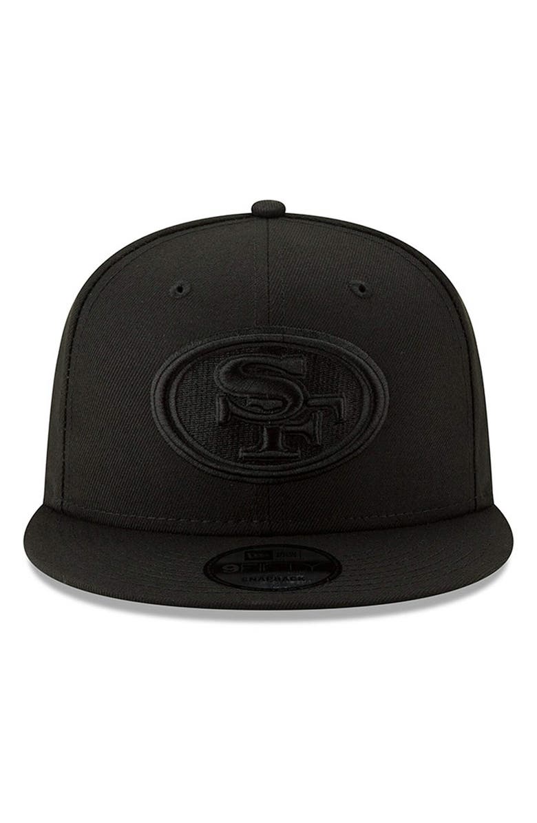 New Era Men's New Era Black San Francisco 49ers Black On Black 9FIFTY Adjustable Hat, Alternate, color, Black