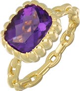 Bony Levy 18K Yellow Gold Cushion Cut Amethyst Ring