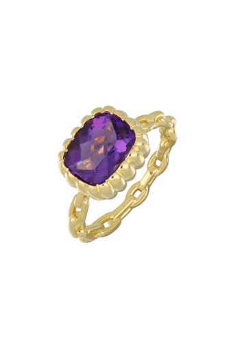 Bony Levy 18K Yellow Gold Cushion Cut Amethyst Ring
