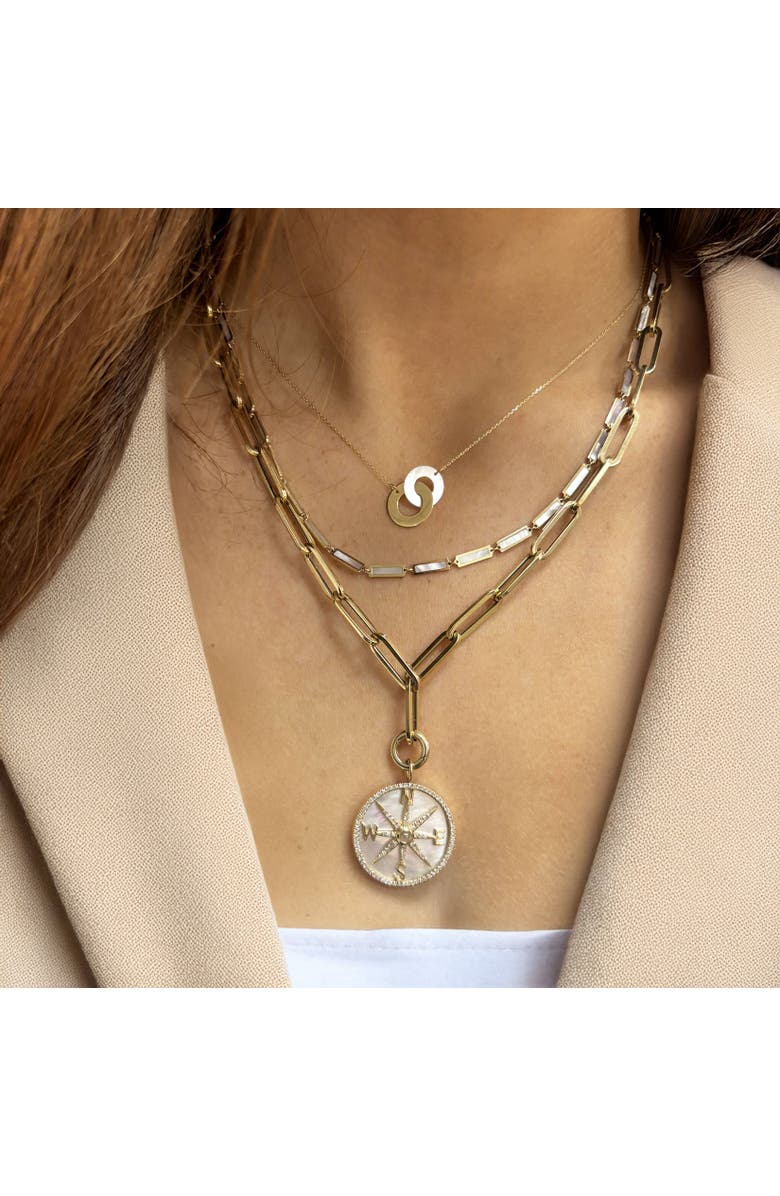 The Lovery Fine Jewelry Mother of Pearl and Gold Infinity Necklace, Alternate, color, Mother Of Pearl