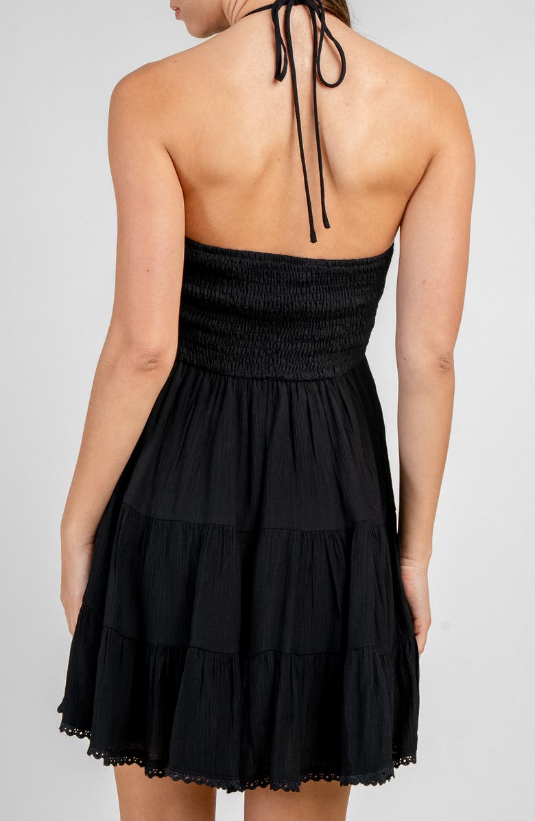 Beivy Notch Front Halter Dress, Alternate, color, Black