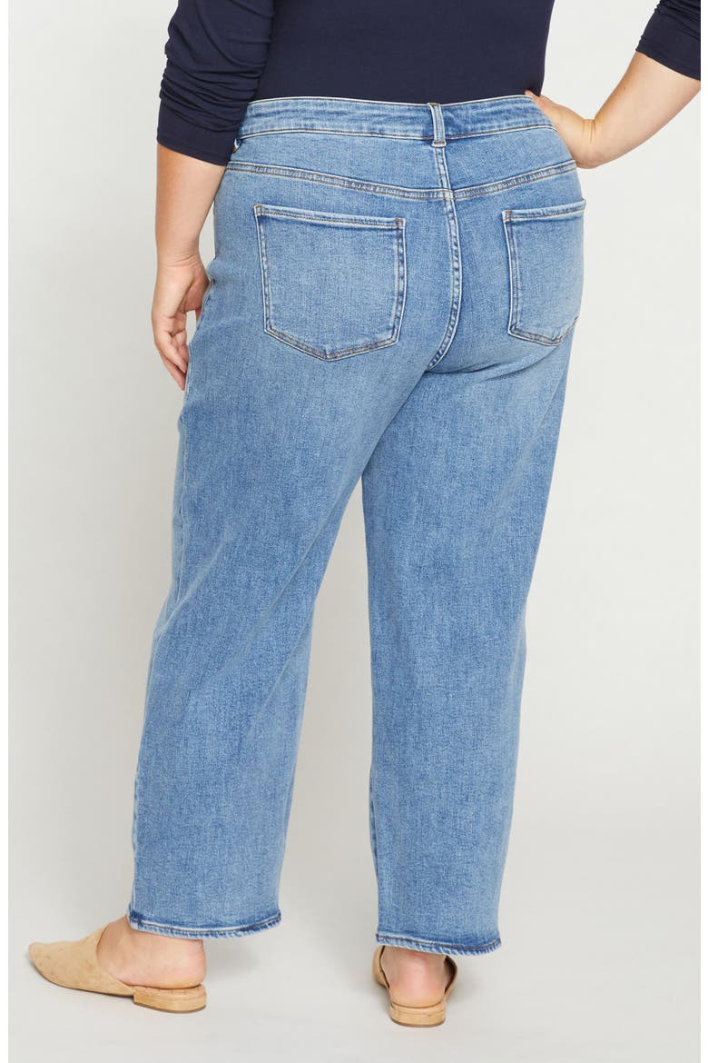 Etta High Waist Ankle Straight Leg Jeans, Alternate, color, DISTRESSED WASHED INDIGO BLUE