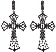 EYE CANDY LOS ANGELES Cubic Zirconia Cross Drop Earrings