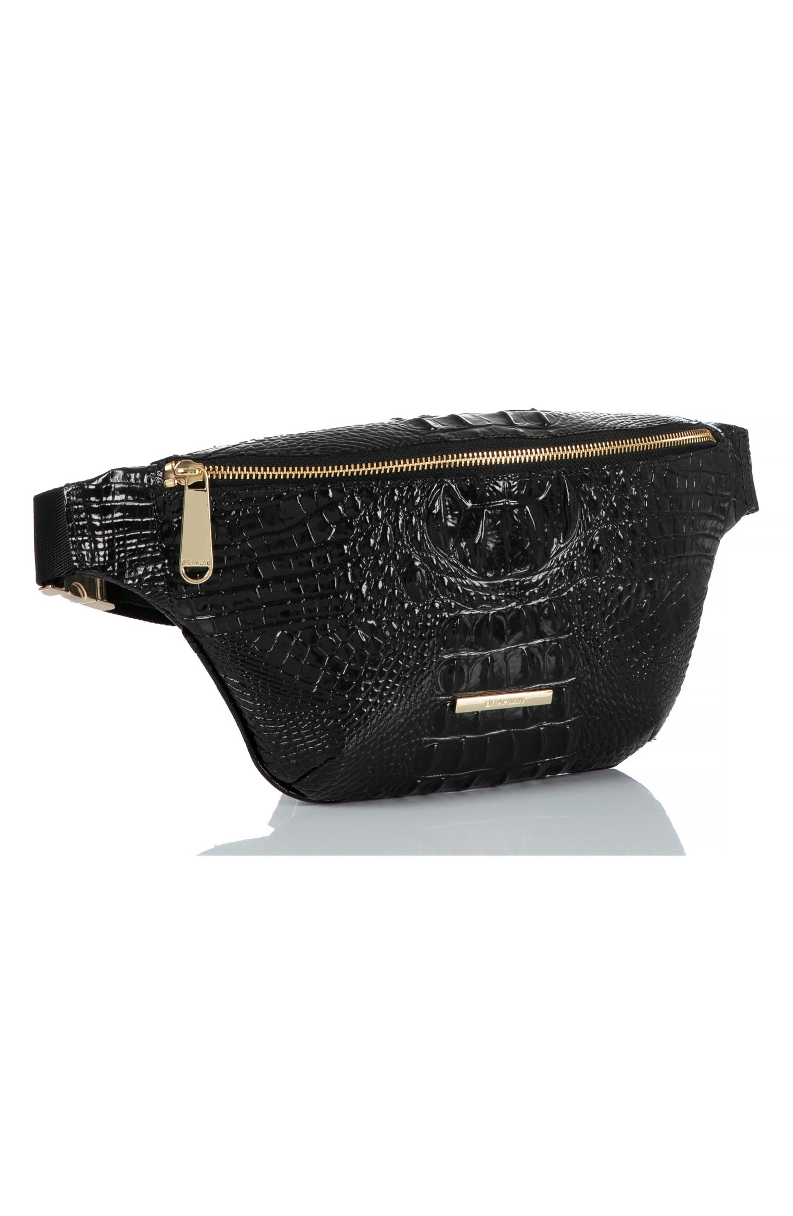 Brahmin Croc Embossed Leather Harker Belt Bag, Alternate, color, 