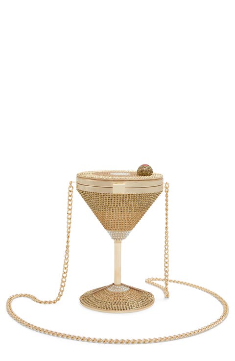 Martini Crystal Embellished Crossbody Bag