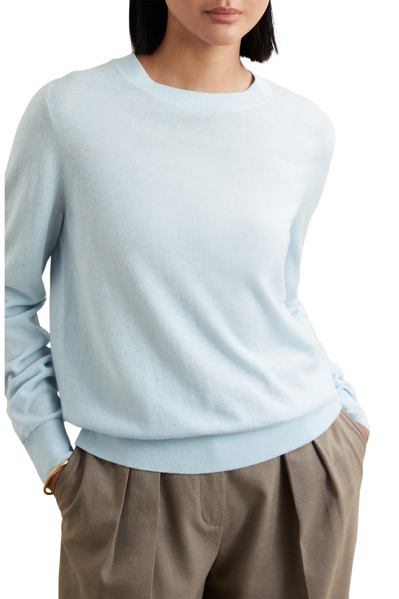 Hester Crewneck Wool Sweater, Alternate, color, BLUE
