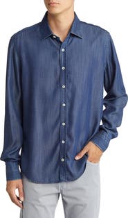 Stone Rose Denim Button-Up Shirt