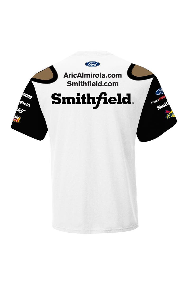 STEWART-HAAS RACING Men's Stewart-Haas Racing Team Collection White Aric Almirola Smithfield Sublimated Uniform T-Shirt, Alternate, color, 