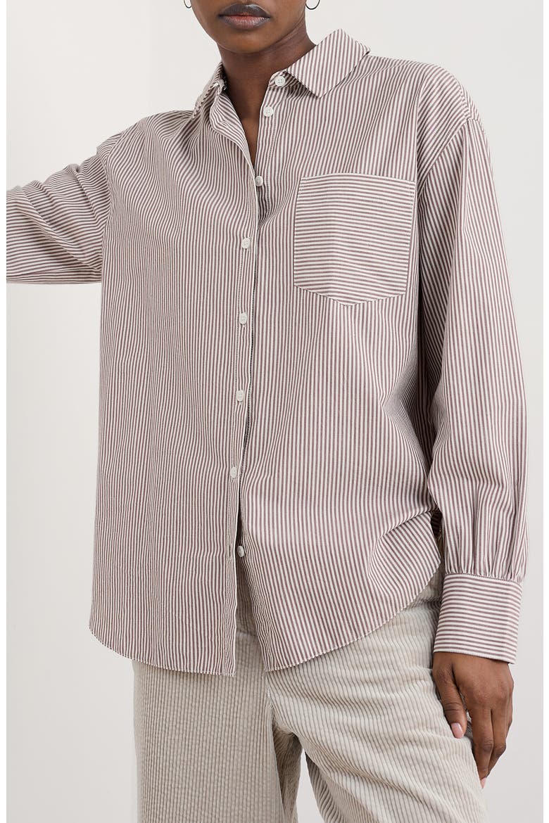 Sea Path Oversize Organic Cotton Button-Up Shirt, Main, color, MINI SUNRISE ELDERBERRY